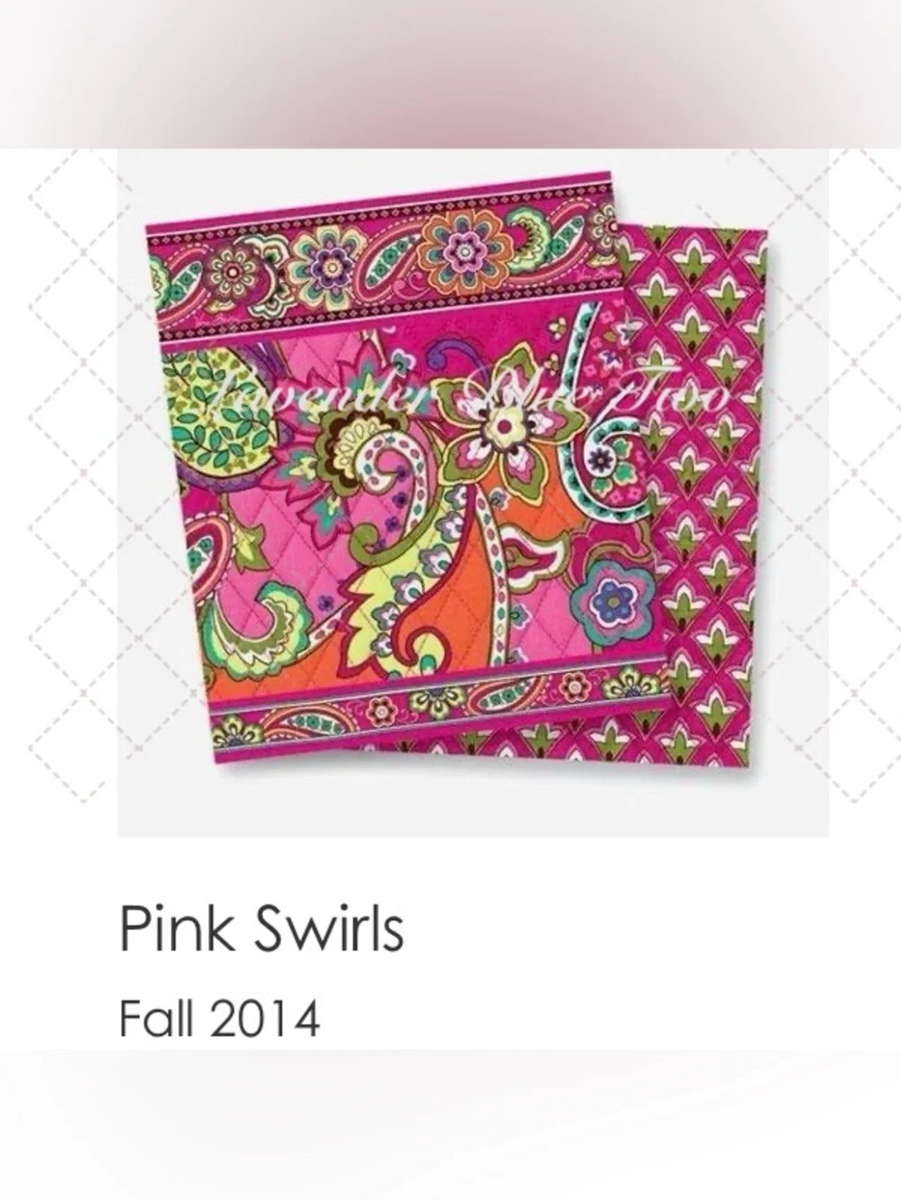 VERA BRADLEY Pink Swirls 2014 Lighten Up Essential Backpack Green Paisley Floral - Picture 17 of 17